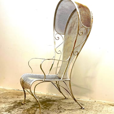 Vintage 1960's Russell Woodard Wrought Iron Canopy Chair 