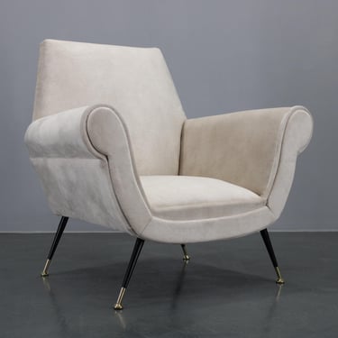 1950s Restored Italian Armchair / Vintage Chair / Mid-century / White Colour / 