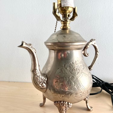 Silver Teapot Lamp 