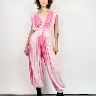 Pastel Pink Grecian Gauze Jumpsuit