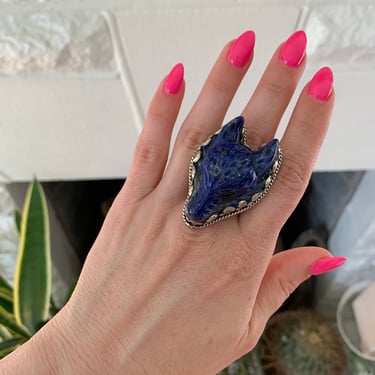 Lapis Wolf Ring from Nepal