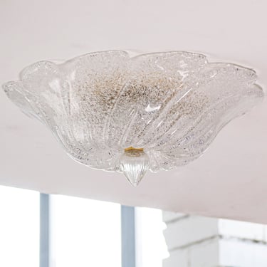 Murano glass ceiling lamp diameter 30 cm with clear color grit, elegant Made in Italy ceiling lamp, chandelier design 