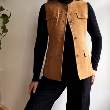 60s Tan Suede Vest | M