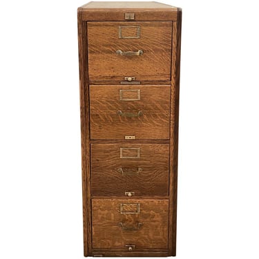Restored Antique Tiger Oak Library Bureau SoleMakers File Cabinet