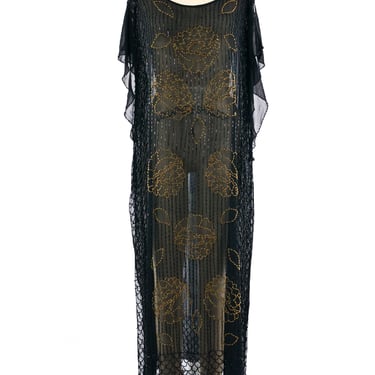 1920's Bead Embellished Silk Sheath Dress