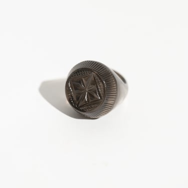 Grey Round Etched Resin Wax Seal Ring