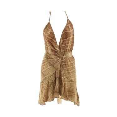 Roberto Cavalli Snakeskin Print Mini Dress