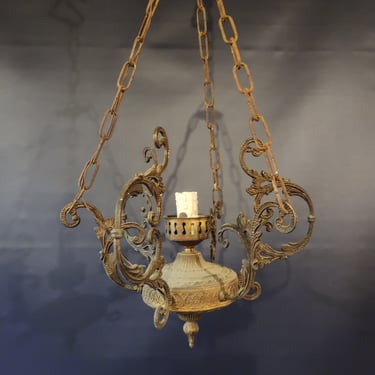 Vintage Brass Pendant Light 12.75 x 19