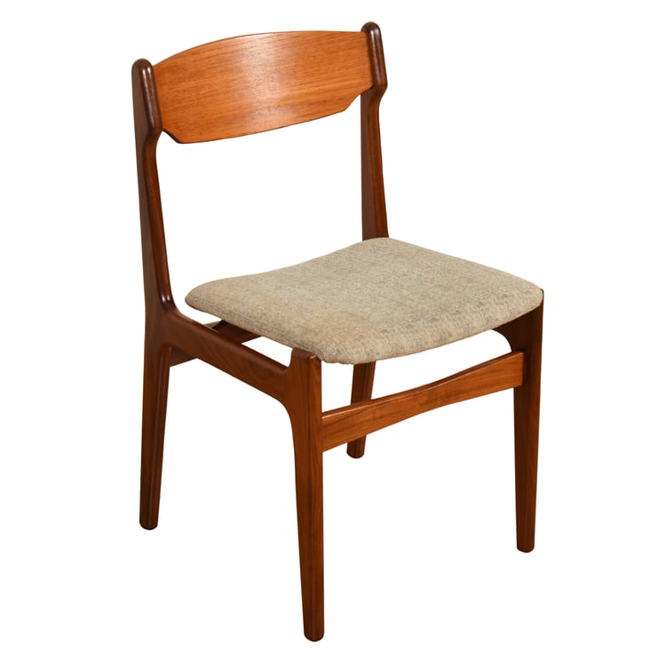 Danish Teak Accent Chair w Floating Upholstered Seat