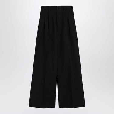 Maison Margiela Wide Black Pants In Cotton And Wool Women