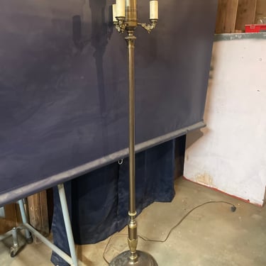Decorative 4 bulb steel standing lamp, 56.5” tall