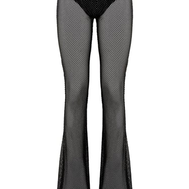 Giuseppe Di Morabito Rhinestone-Studded Fishnet Knit Pants Women