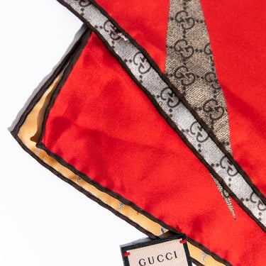GUCCI Red & Yellow Monogram Scarf