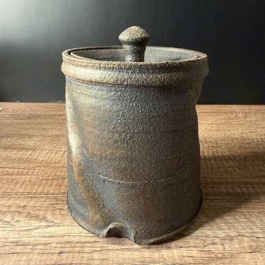 Handmade Pottery Canister with Lid, Unique Ceramic Storage Jar for Kitchen or Pantry 