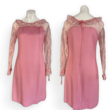 1960's Pink Column Dress by Corky Craig Size M