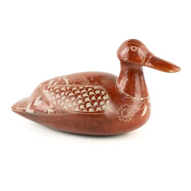 Southwestern Native American Sgraffito Pottery Duck 