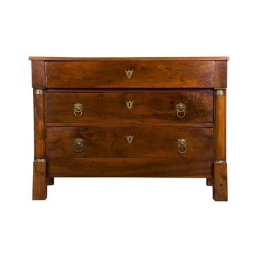 19th Century French Empire Style Walnut Chest of Drawers 