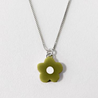 WOLL - Mod Flower Necklace - Olive