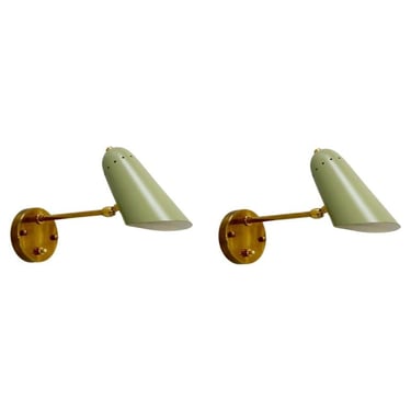 Pair of Green 50s Reading Sconces