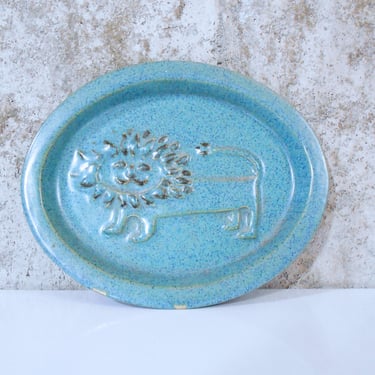 Lion Wall Plaque / Plate by David Gil for Bennington Potters 