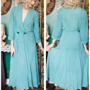1940s Dressing Gown // Starlight Cold Rayon Dressing Gown // vintage Saybury 40s gown 