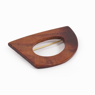 Modernist Wooden Pin Brooch Vintage Jewelry Vivianna Torun Bülow-Hübe Style 