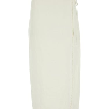 PRADA WOMAN Ivory Linen Skirt