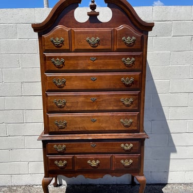antique highboy dresser Mahogany Federal Style Dresser, c.1960's  Vintage Supply Antique mahogany highboy chest on