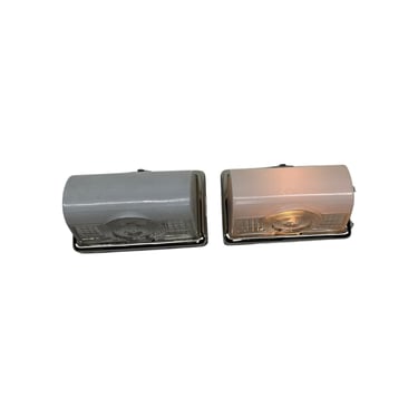 Pair MidCentury Bathroom Sconces with New Polished Chrome #2311. FREE SHIPPING 
