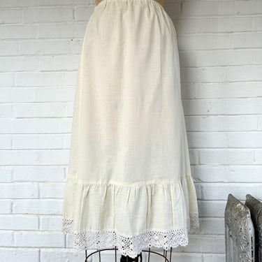 1960's M/L Oatmeal Cotton Midi Slip 