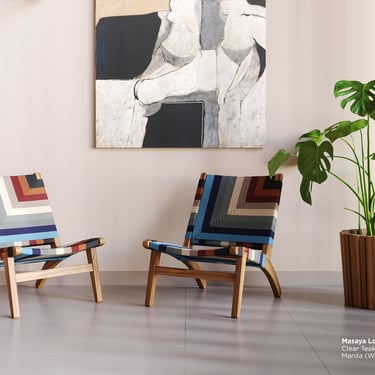 Accent Chair,  Woven Manila, Bundle, Mid Century Modern, Lounge Chair,  Teak Frame, Handwoven Seat, Modern Danish, Modern Furniture 