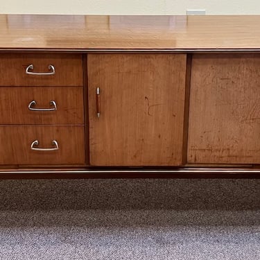 Item #AE133 Mid Century Walnut “In/Out” Cocktail Credenza by Beautility c.1950