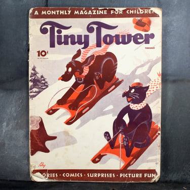 1935 Tiny Tower Magazine for Children - February 1935 Issue - Vintage Children's Magazine - Vintage Children's Art - 1930s 