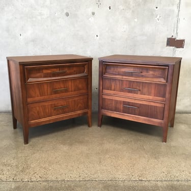 Pair of Mid Century Modern Three Drawer Dressers