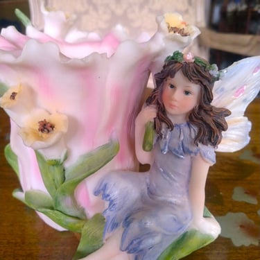 VINTAGE Fairy Resin Vase  Boho Decor 