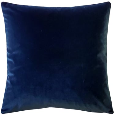 Castello Royal Blue Velvet Pillow 20"x20"