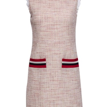 Sandro - Pink Tweed Sleeveless Front Pocket Dress Sz 4