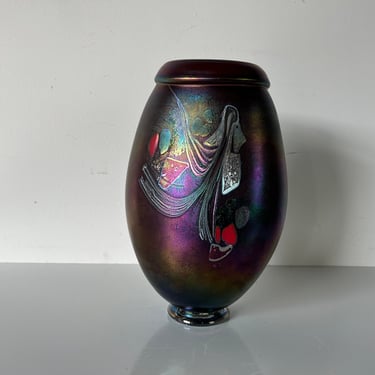 80's Vintage Art Murano Vase, Signed 