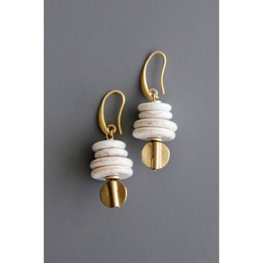 Magnesite and Brass Earrings