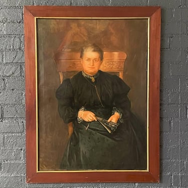 Antique Portrait Oil Painting of Old Lady, c.1920’s 