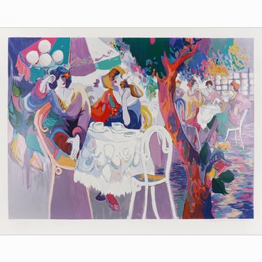 1990 Isaac Maimon "West Bank Cafe" Serigraph Print on Paper 