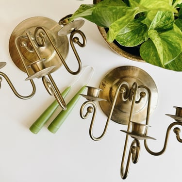 Pair of Brass Wall Sconces