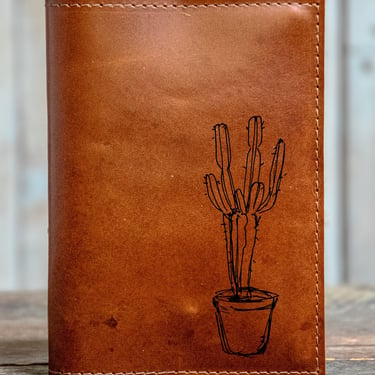 Handmade Leather Journal | Personalized Leather Notebook | Sketchbook | Gift | In Blue Handmade | Plant and Botanical | Series 1 