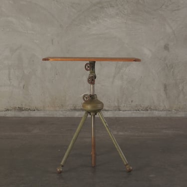 ADJUSTABLE DRAFTING TABLE WITH PAINTED IRON BASE, C1910