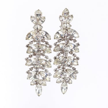 Crystal Marquis Leaf Drop Earrings