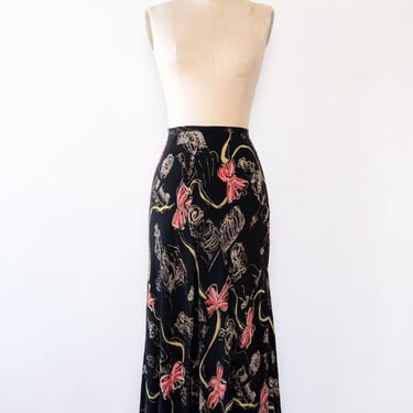 Betsey Johnson Lady Print Rayon Skirt M