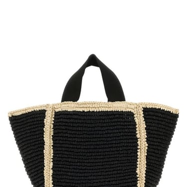 Marni Women Black Raffia Shopping Bag