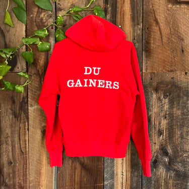 Vintage 70s Zip Up Hoodie DU Gainers Denver University Dive Team size S/M 