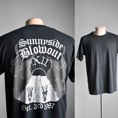 1980s Sunnyside Blowout Motorcycle Club Tshirt 