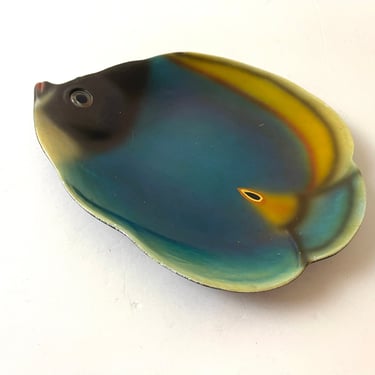Vintage 1980s Resin Tropical Fish Candy Dish 